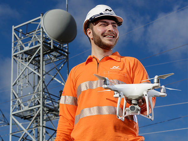 We're trialling drone technology to inspect power poles